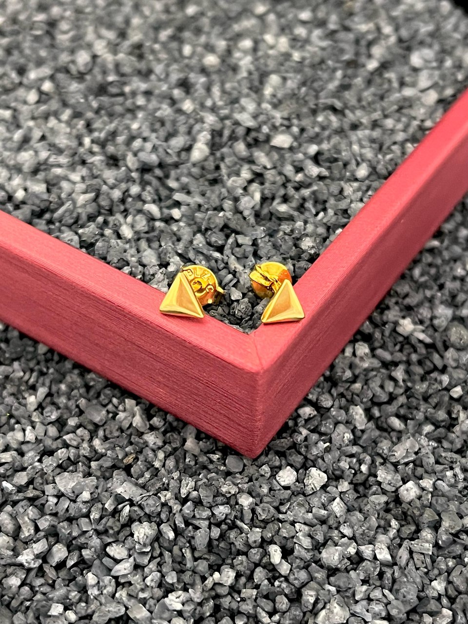 AROS TOPOS TRIANGULOS MINI ORO LAMINADO 18K - 1