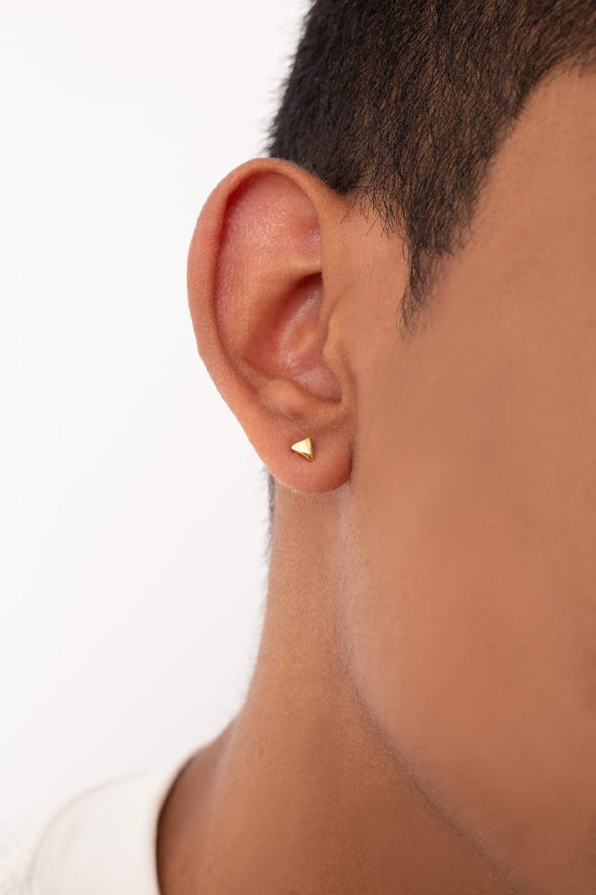 AROS TOPOS TRIANGULOS MINI ORO LAMINADO 18K - 3