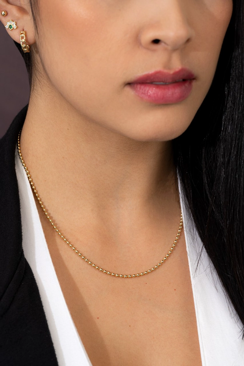 CADENA TEJIDO MILITAR EN ORO LAMINADO 18K - 1