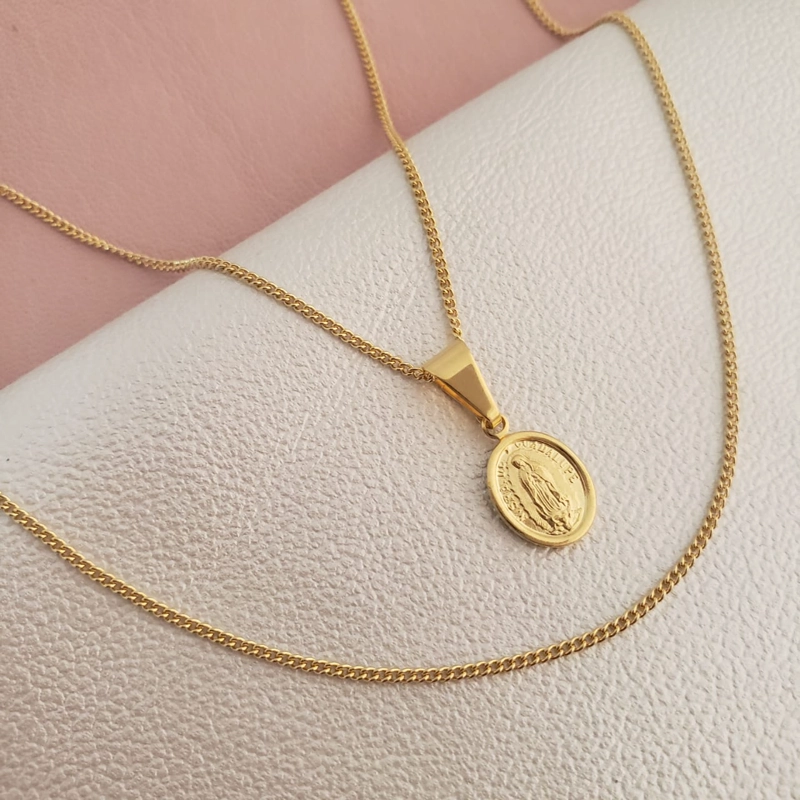 CADENA CUBANA EN ORO LAMINADO 18K - 1