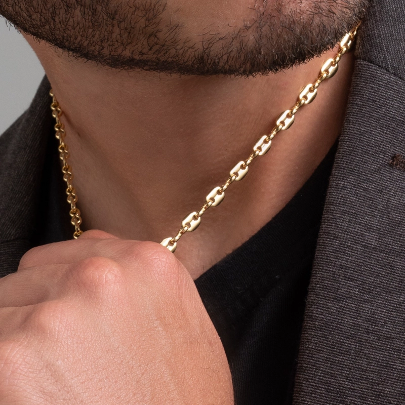 CADENA TEJIDO GUCCI GRUESA EN ORO LAMINADO 18K - 1