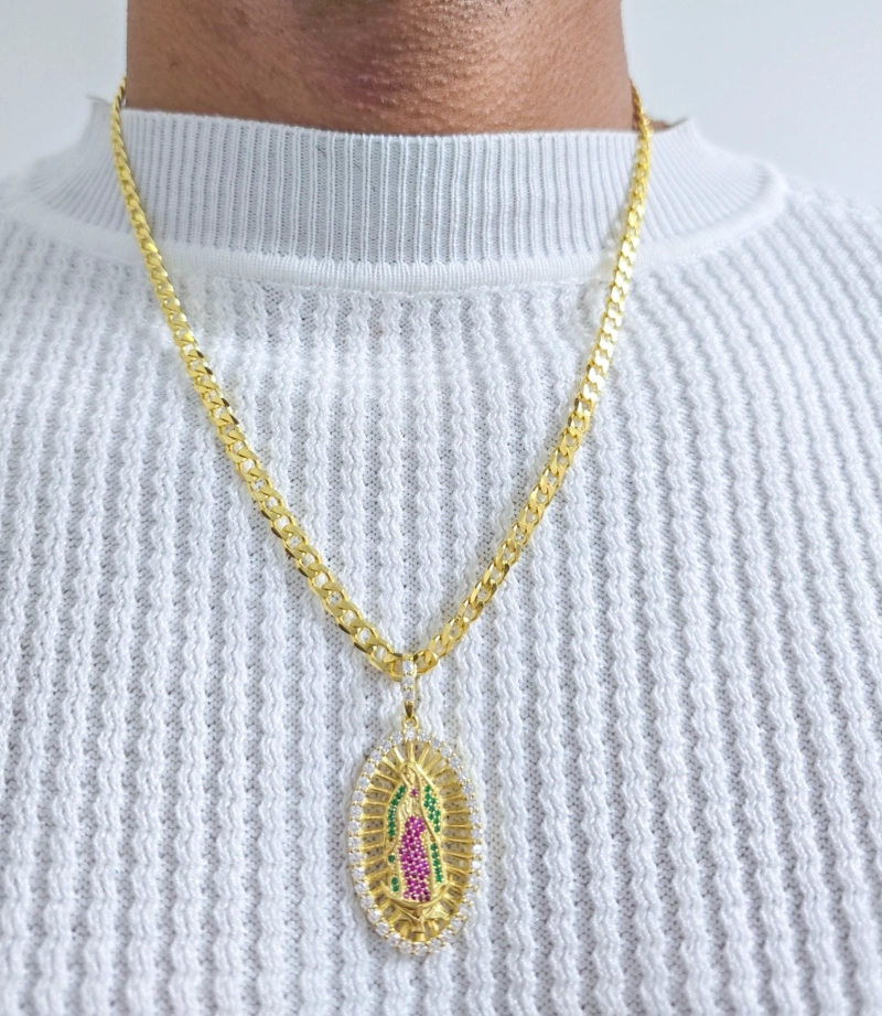 CADENA TEJIDO CUBANA GRUESA EN ORO LAMINADO 18K - 2