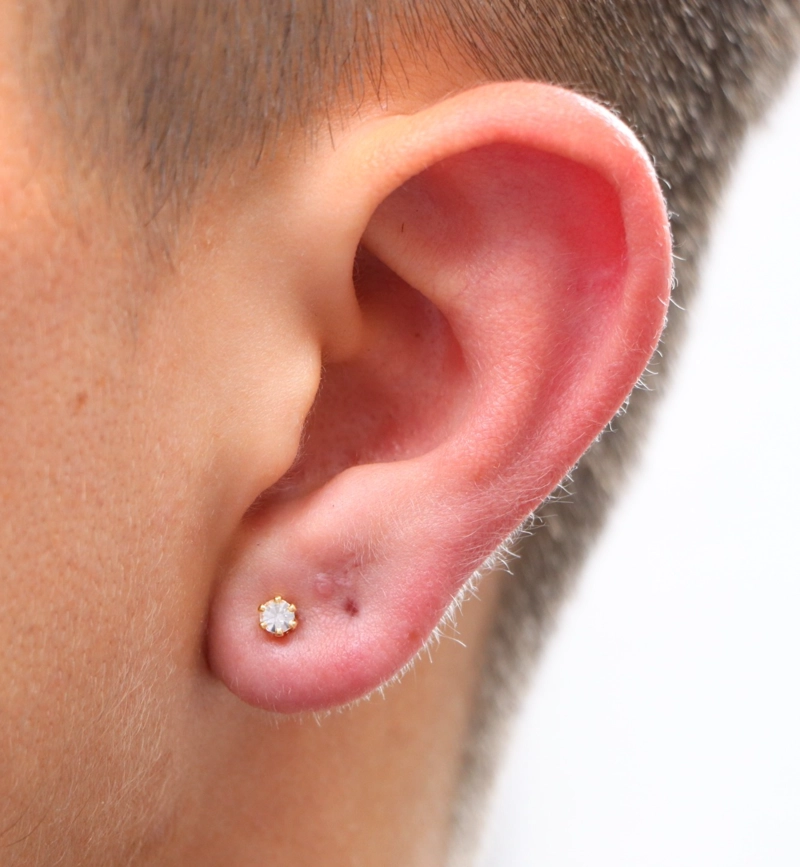 AROS TOPO CHISPA CIRCONIA EN ORO LAMINADO 18K - 1
