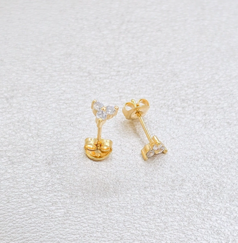 ARETE FLOWER CRISTAL EN ORO LAMINADO 18K - 2