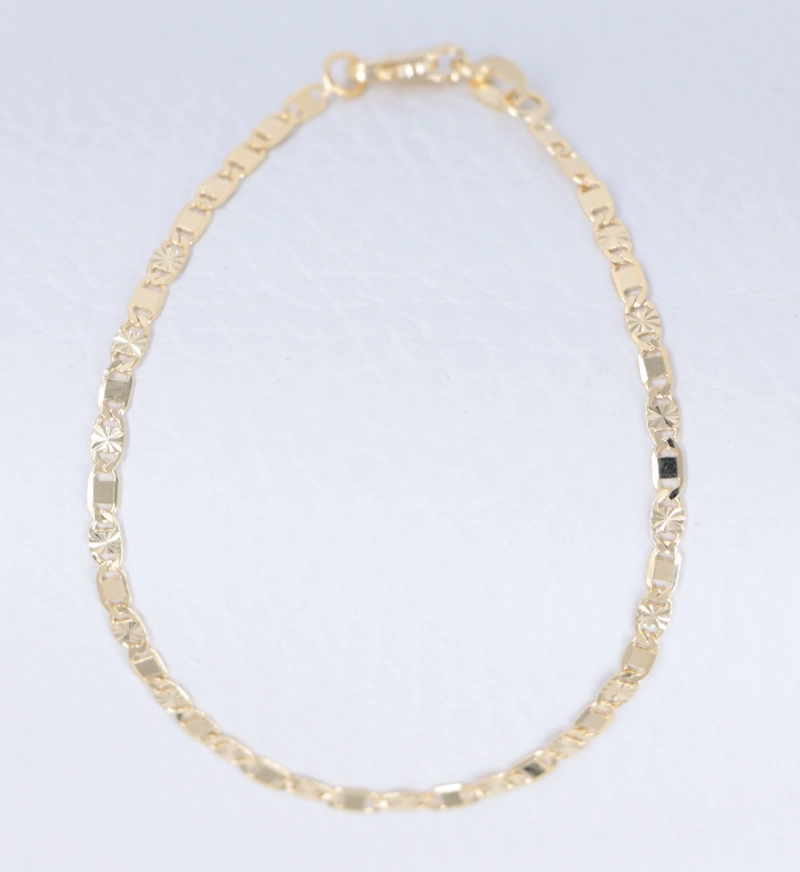 PULSERA TEJIDO ESCALERA CON DESTELLOS EN ORO LAMINADO 18K - 2