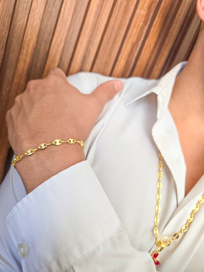 PULSERA TEJIDO GUCCI EN ORO LAMINADO 18K - 3