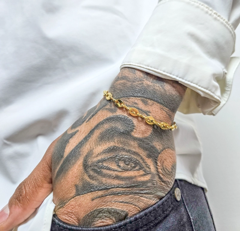 PULSERA TEJIDO GUCCI GRUESA EN ORO LAMINADO 18K - 2
