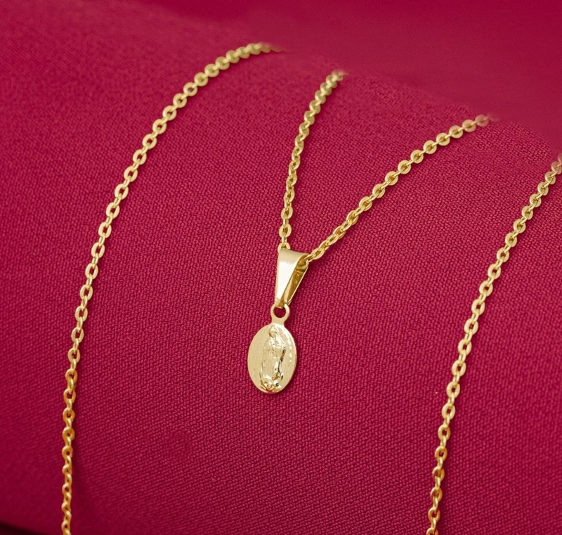 COLGANTE VIRGEN DE GUADALUPE MINI EN ORO  LAMINADO 18K - 2
