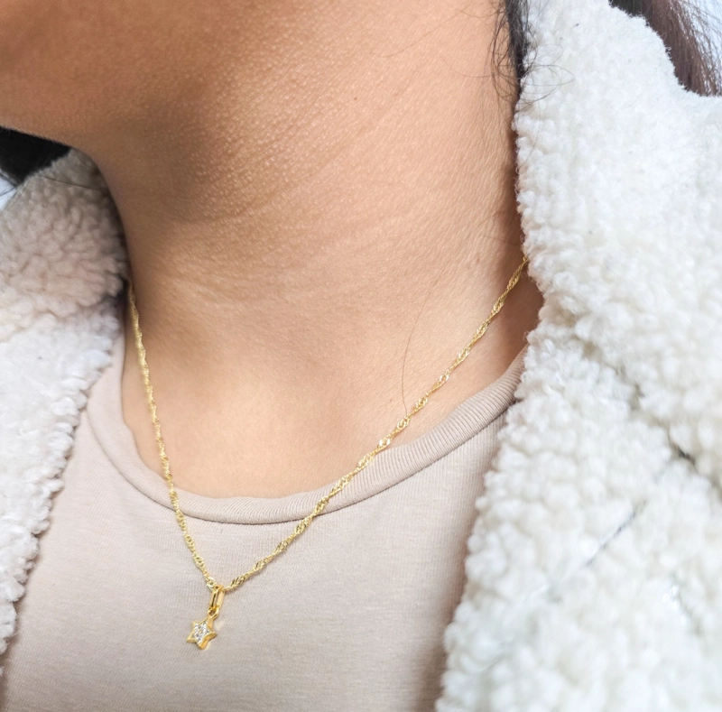 CONJUNTO CADENA Y COLGANTE EN ORO LAMINADO 18K - 1