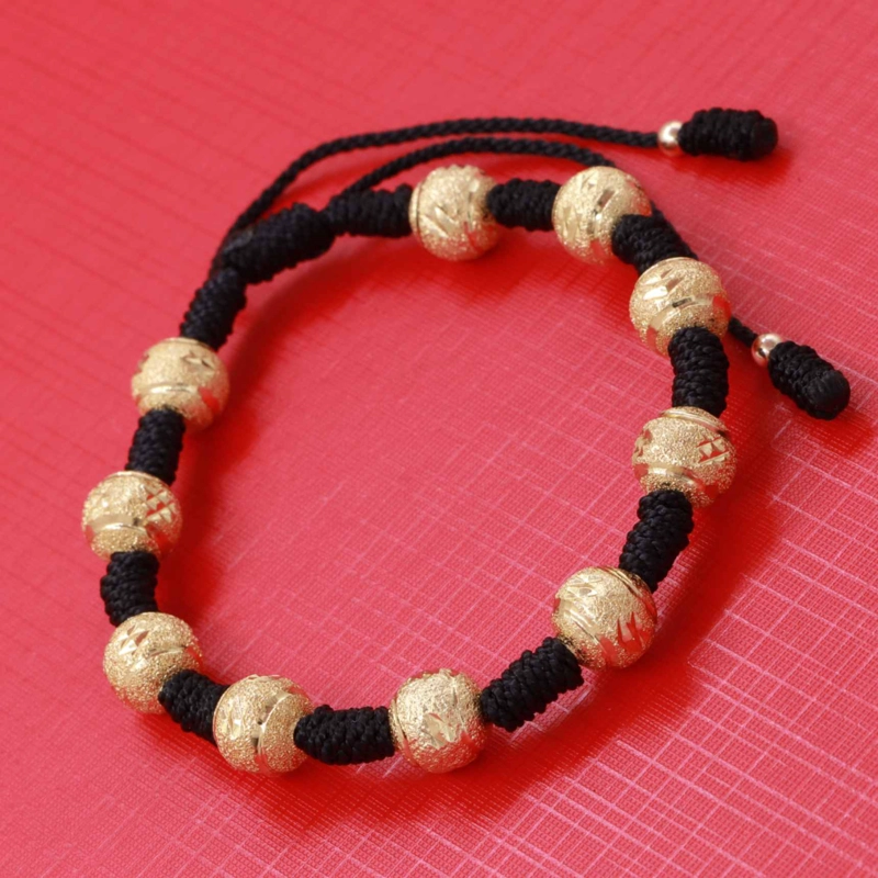 BRAZALETE AJUSTABLE CON NUDOS EN ORO LAMINADO 18K - 1