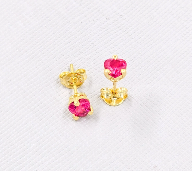 AROS TOPOS CORAZON ORO LAMINADO 18K - 1