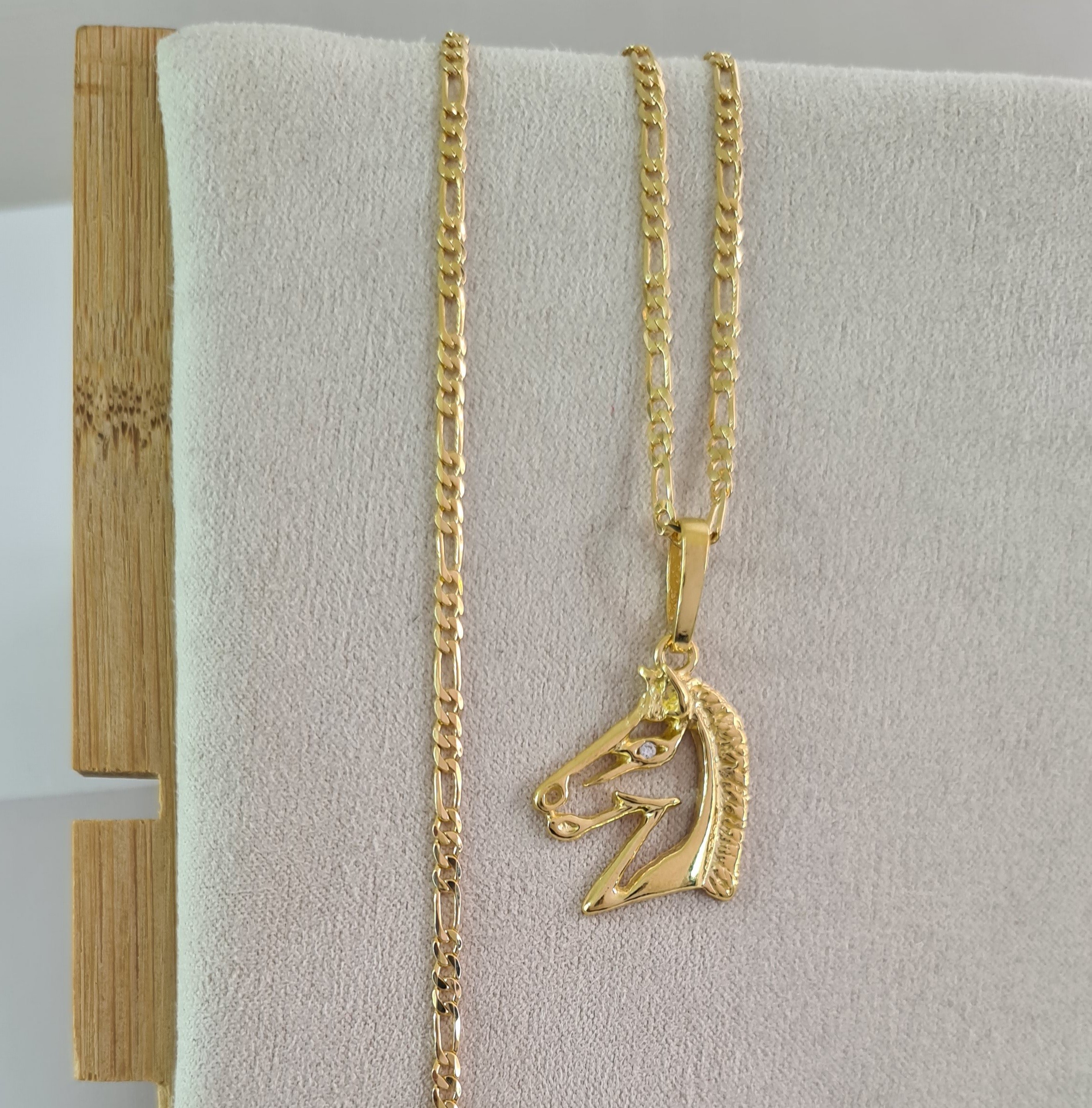 CADENA TEJIDO 3X1 DIAMANTADA ORO LAMINADO 18K - 1