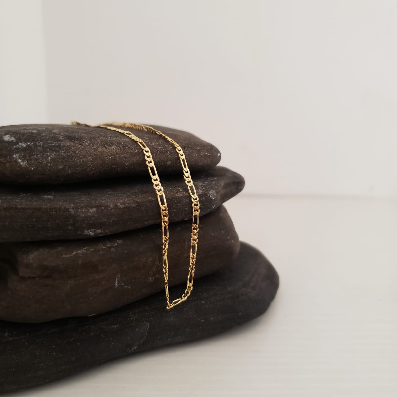 CADENA TEJIDO 3X1 DIAMANTADA ORO LAMINADO 18K - 2