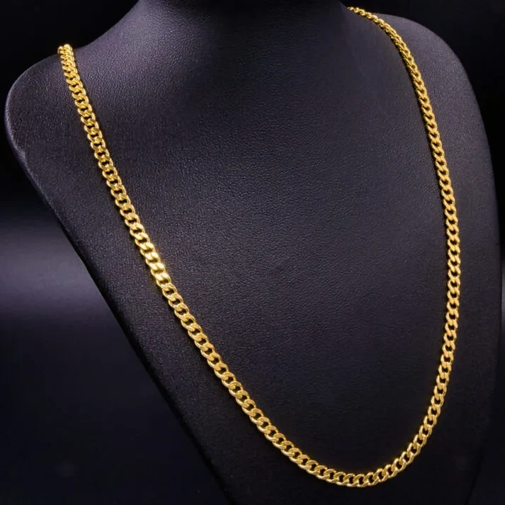CADENA CUBANA SEMI-DELGADA ORO LAMINADO 18K - 1