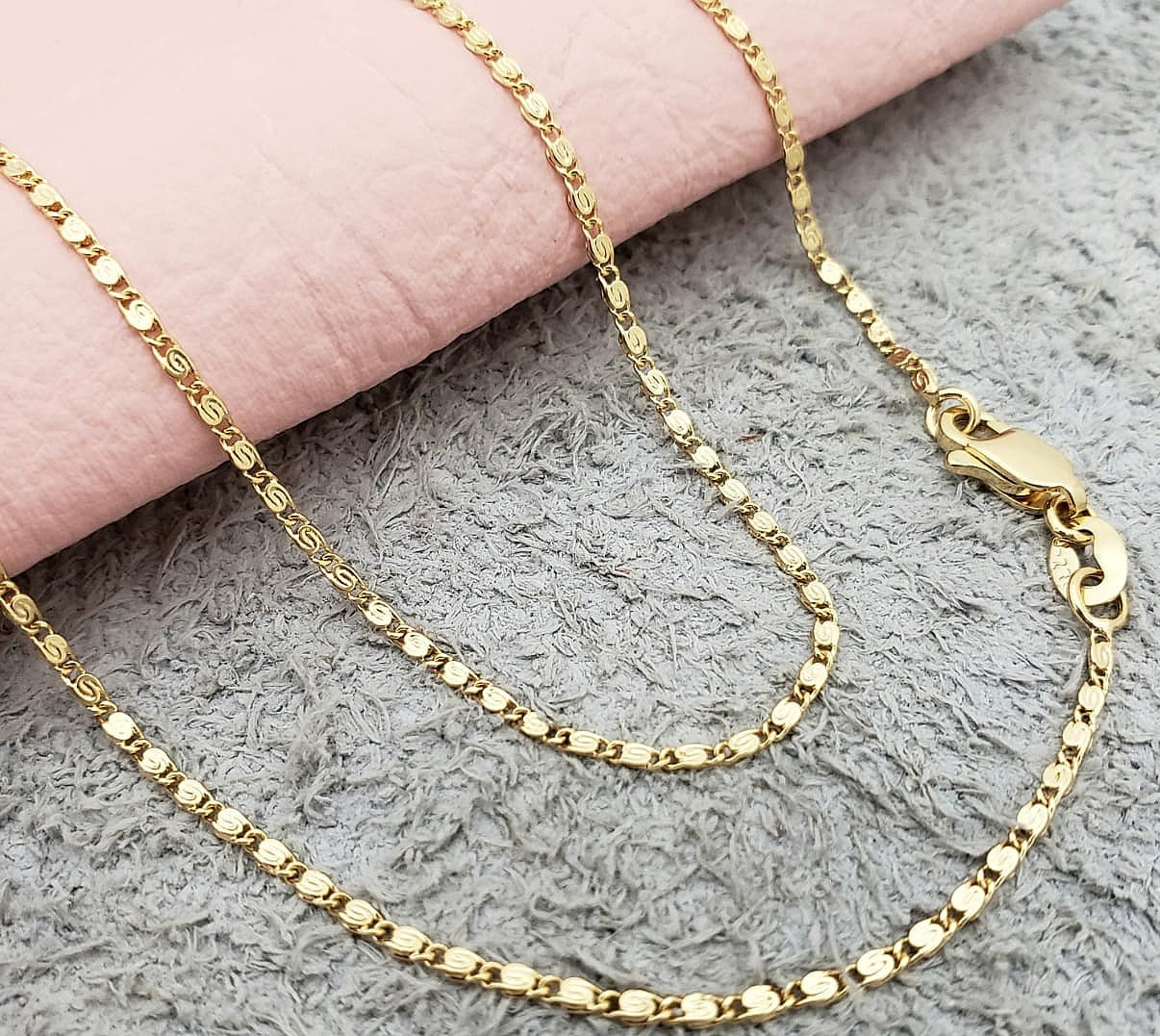 CADENA TEJIDO CARACOL ORO LAMINADO 18K - 1
