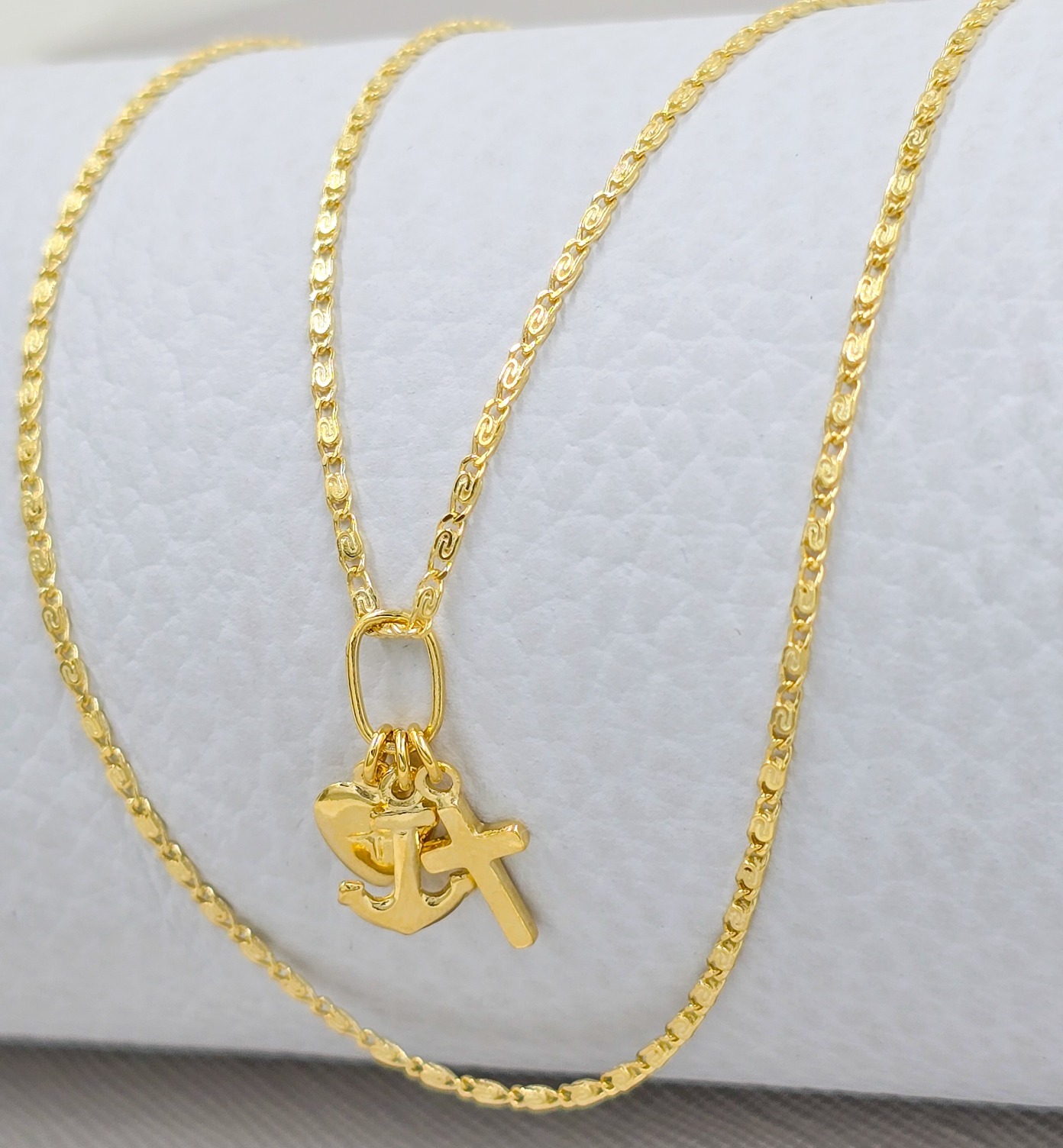 CADENA TEJIDO CARACOL ORO LAMINADO 18K - 2