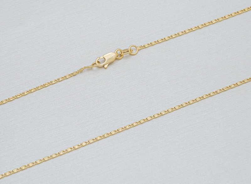 CADENA TEJIDO CARACOL ORO LAMINADO 18K - 1