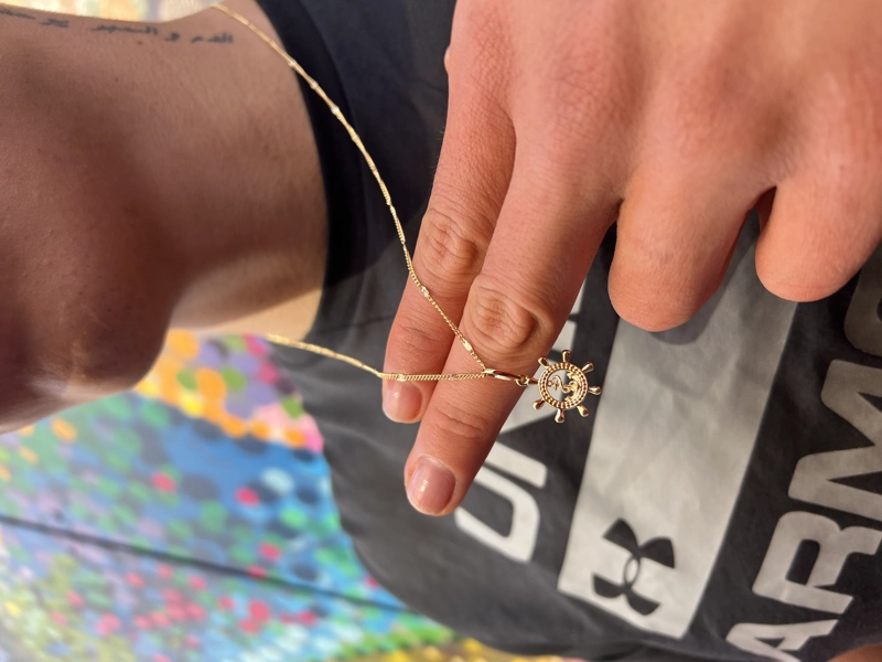 CADENA CUBANA CON DESTELLOS ORO LAMINADO 18K - 2