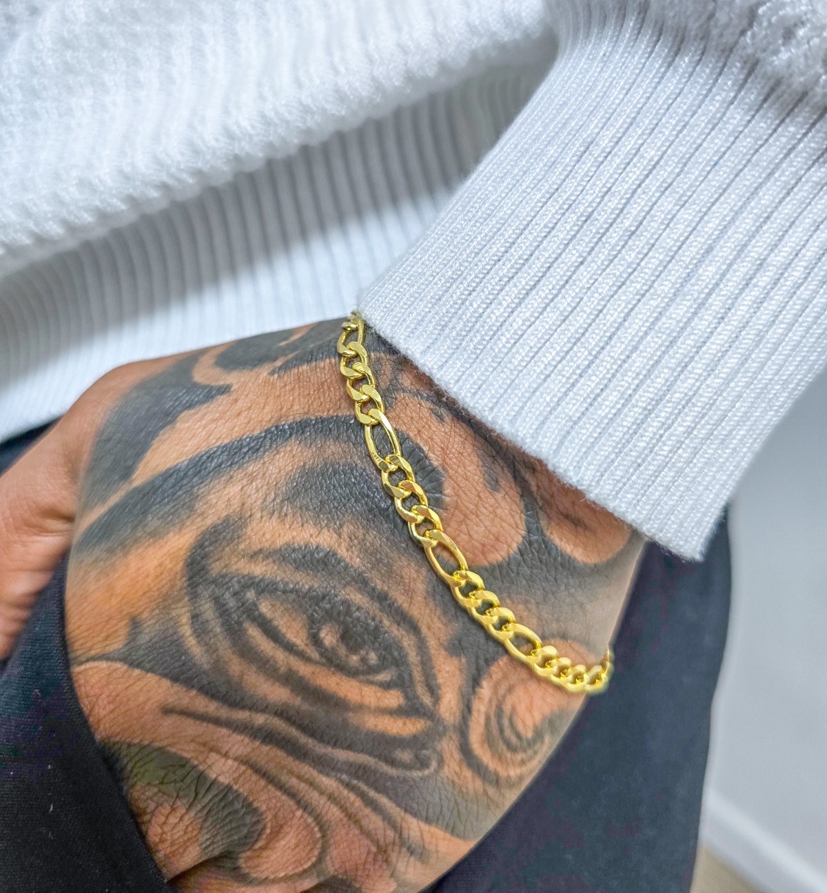 PULSERA TEJIDO GRUESO EN ORO LAMINADO 18K - 1