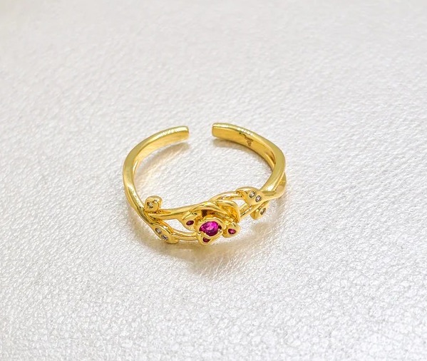 ANILLO ROSE CROWN AJUSTABLE ORO LAMINADO 18K - 1