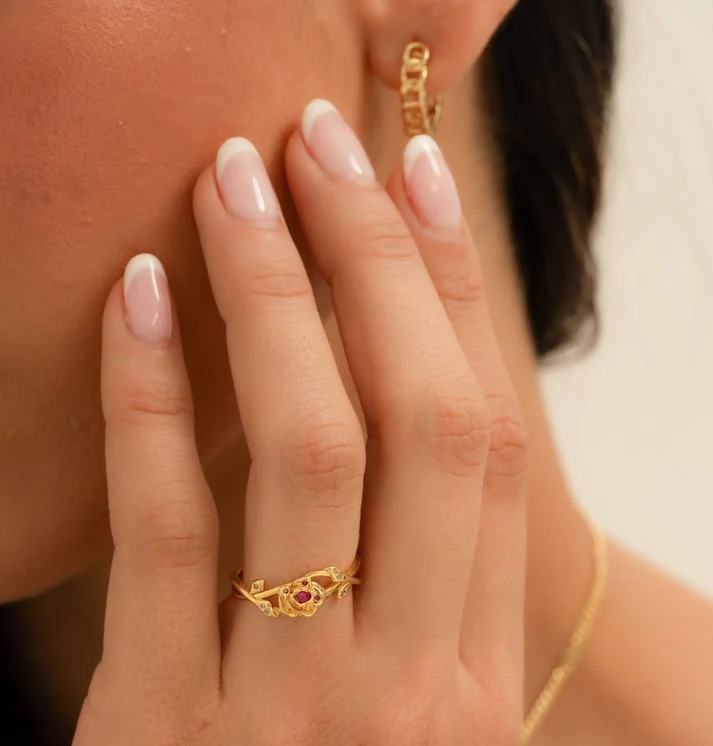 ANILLO ROSE CROWN AJUSTABLE ORO LAMINADO 18K - 2