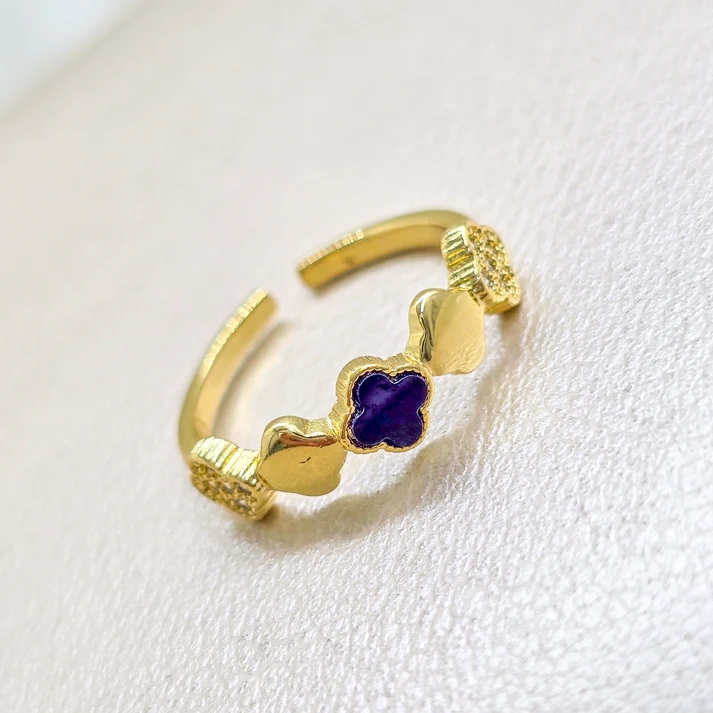ANILLO DUALITY CLOVER AJUSTABLE ORO LAMINADO 18K - 1