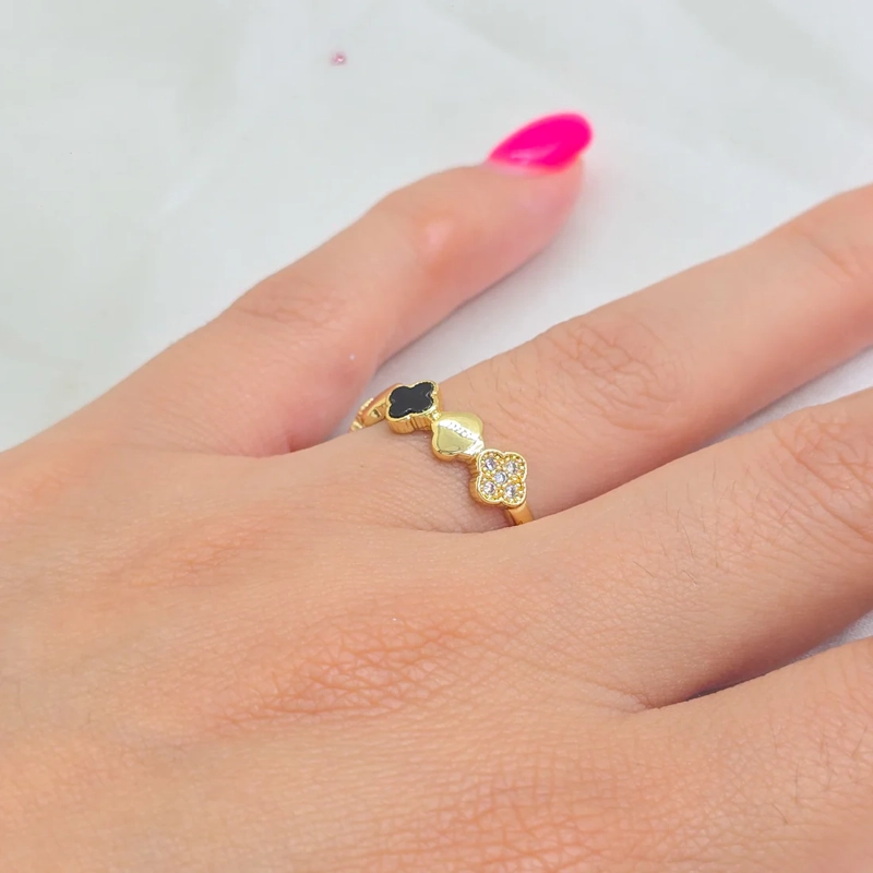 ANILLO DUALITY CLOVER AJUSTABLE ORO LAMINADO 18K - 2