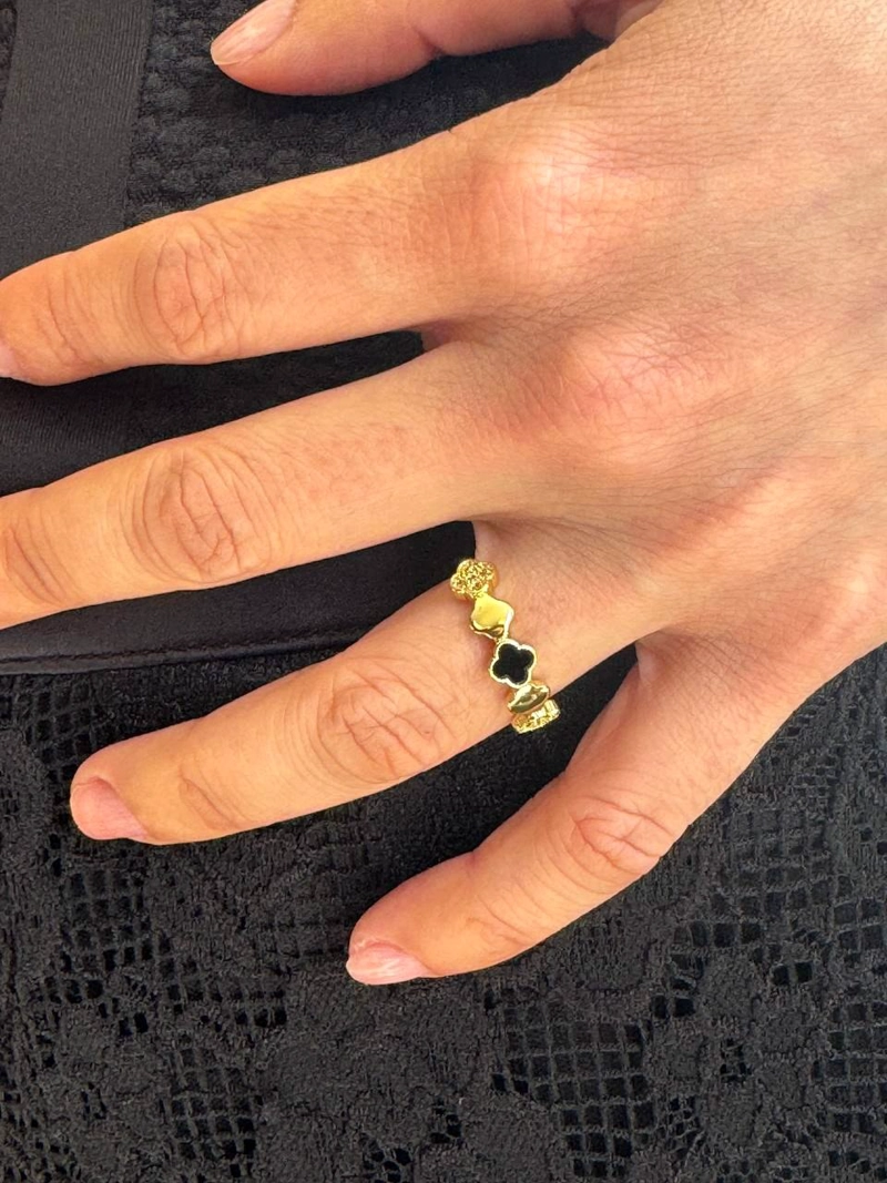 ANILLO DUALITY CLOVER AJUSTABLE ORO LAMINADO 18K - 3
