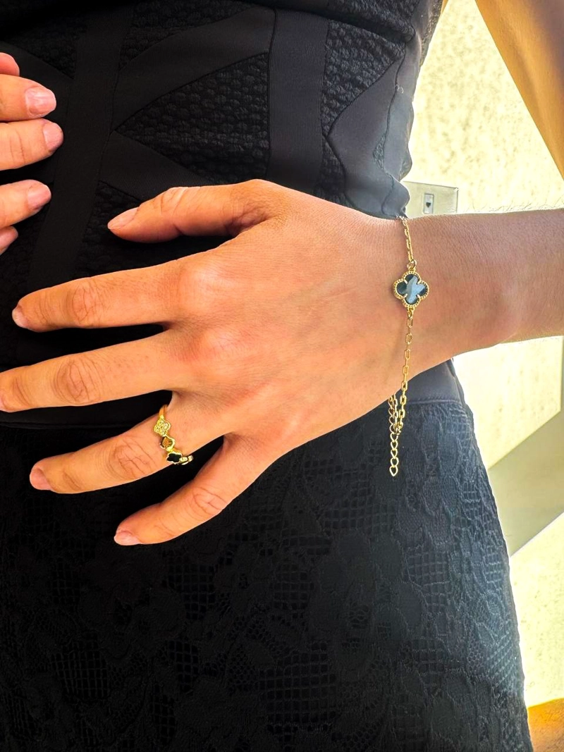 ANILLO DUALITY CLOVER AJUSTABLE ORO LAMINADO 18K - 4