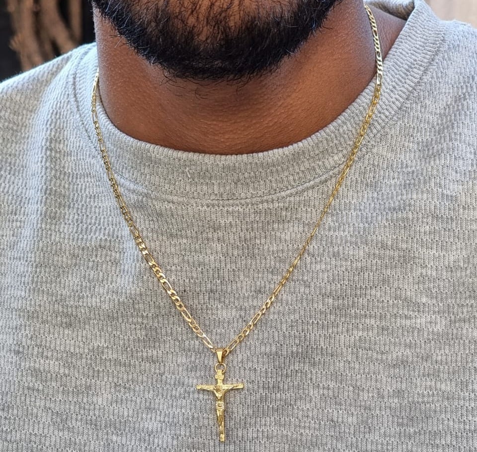 CADENA TEJIDO 3X1 DIAMANTADA ORO LAMINADO 18K - 2