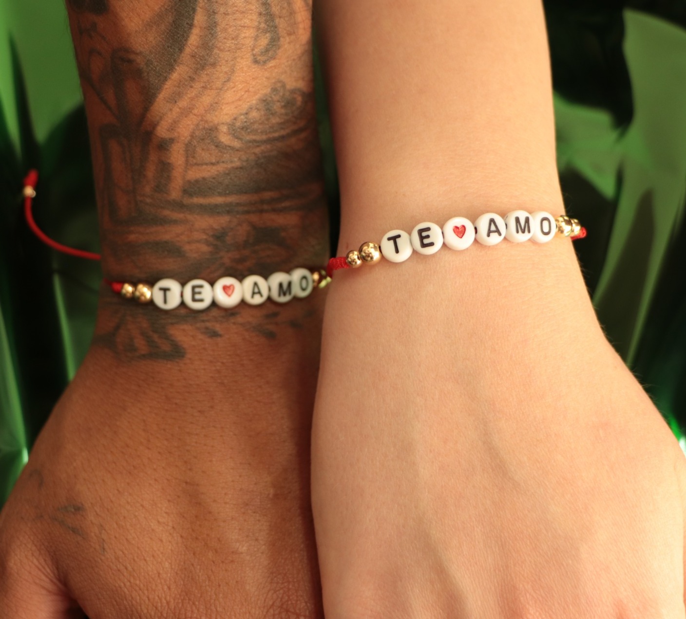 PULSERAS TE AMO PAREJAS ORO LAMINADO 18K - 1