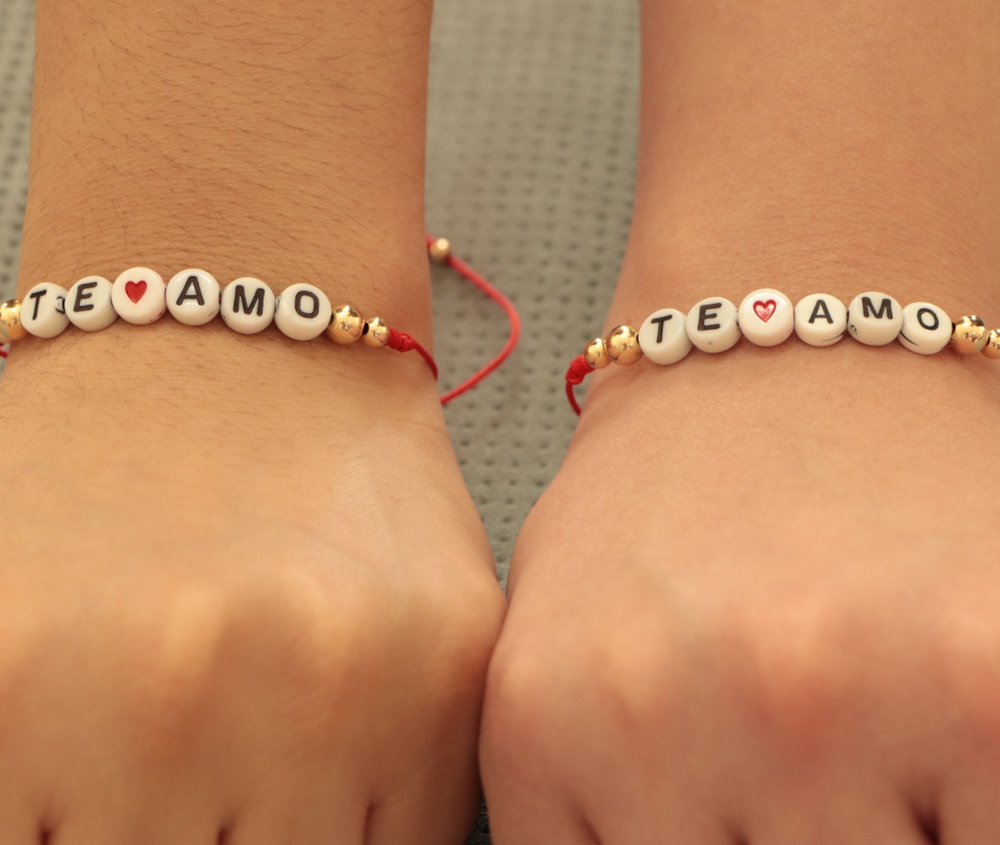 PULSERAS TE AMO PAREJAS ORO LAMINADO 18K - 2