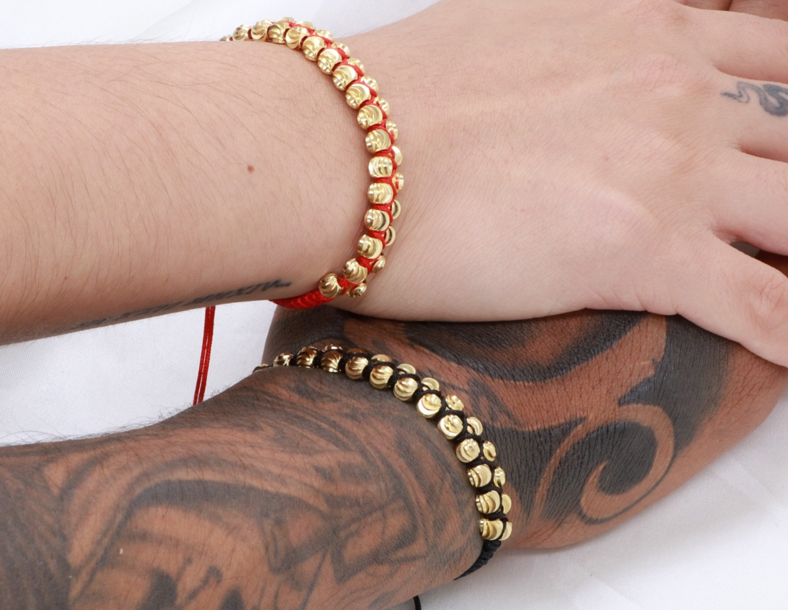 BRAZALETES ITALIANOS PARA PAREJAS ORO LAMINADO 18K - 2