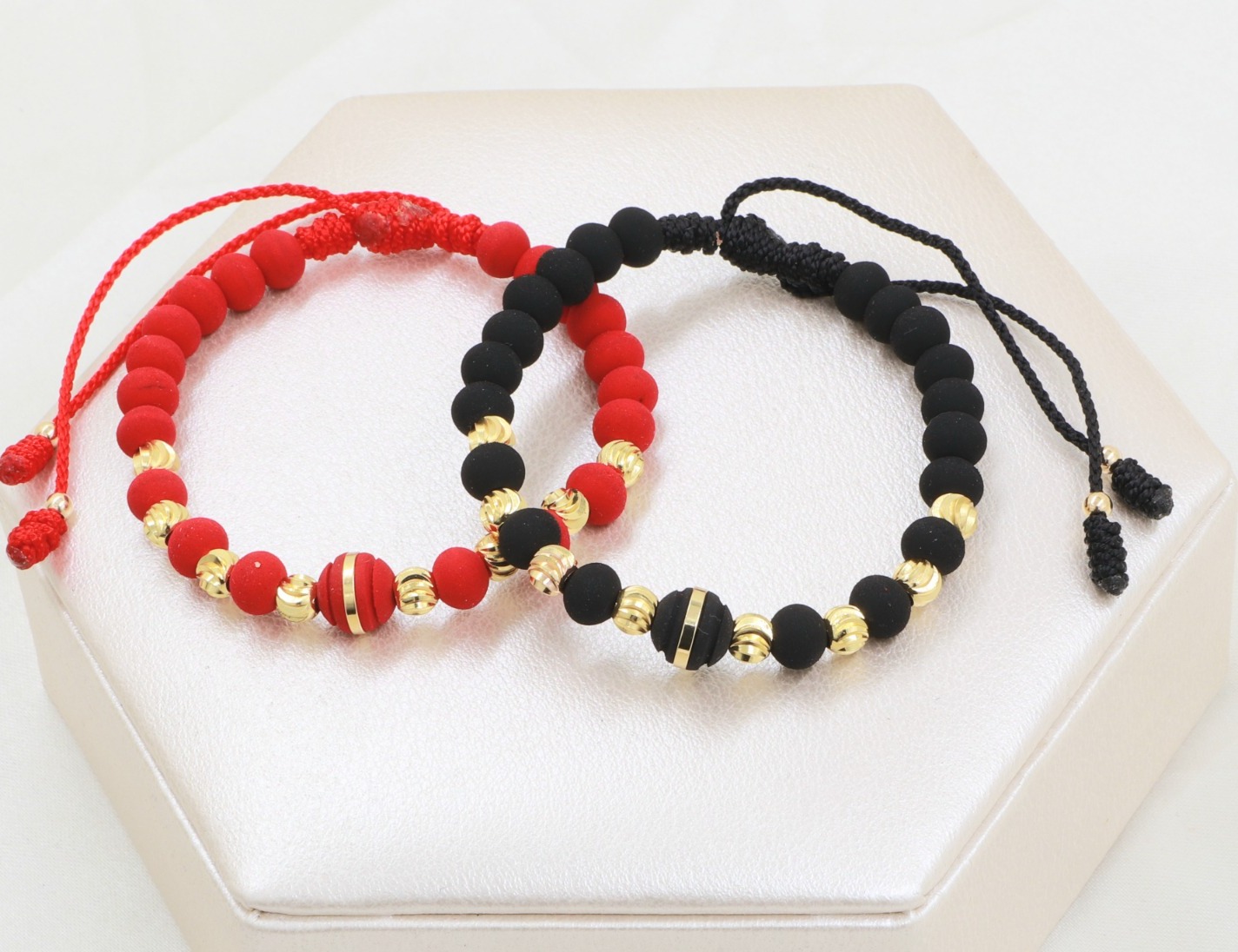BRAZALETE PAREJA BALINES ITALIANOS ORO LAMINADO 18K - 1