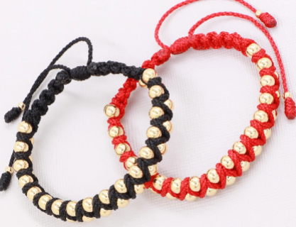 BRAZALETES TEJIDOS PAREJAS ORO LAMINADO 18K - 1