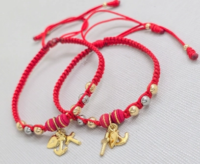 BRAZALETE TRES GRACIAS PAREJAS ORO LAMINADO 18K - 1