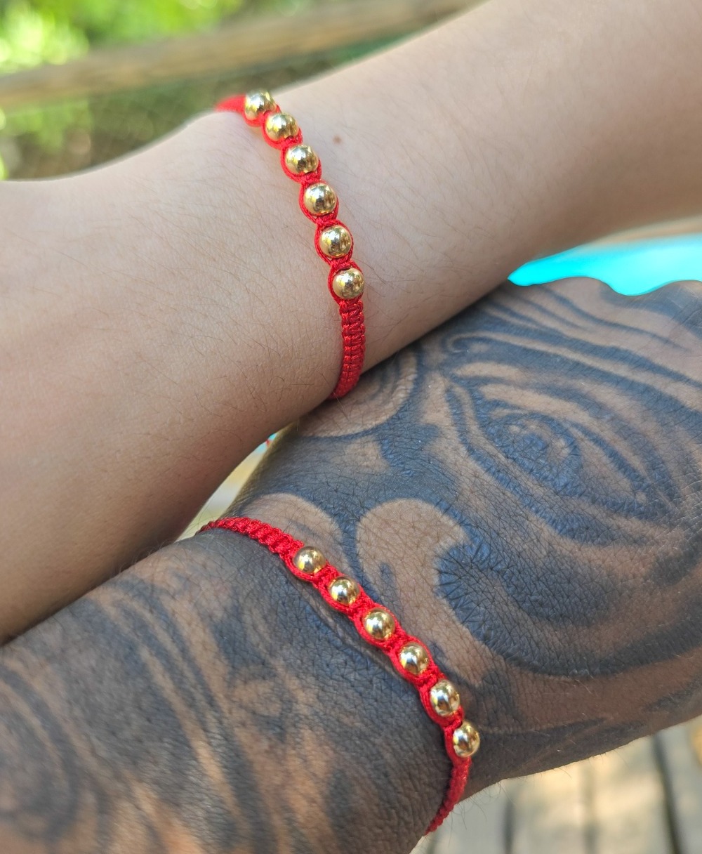 PULSERAS DE PROTECCION PAREJAS ORO LAMINADO 18K - 2