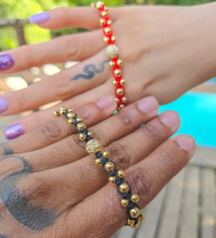 BRAZALETES DE LUJO PAREJAS ORO LAMINADO 18K - 1