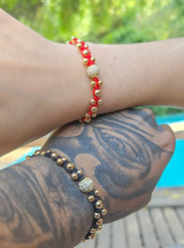 BRAZALETES DE LUJO PAREJAS ORO LAMINADO 18K - 2