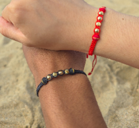 BRAZALETES ARTESANALES EN MACRAME  ORO LAMINADO 18K - 1