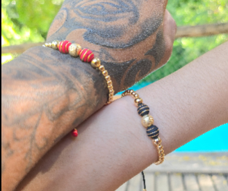 BRAZALETES DUO ORO LAMINADO 18K - 1