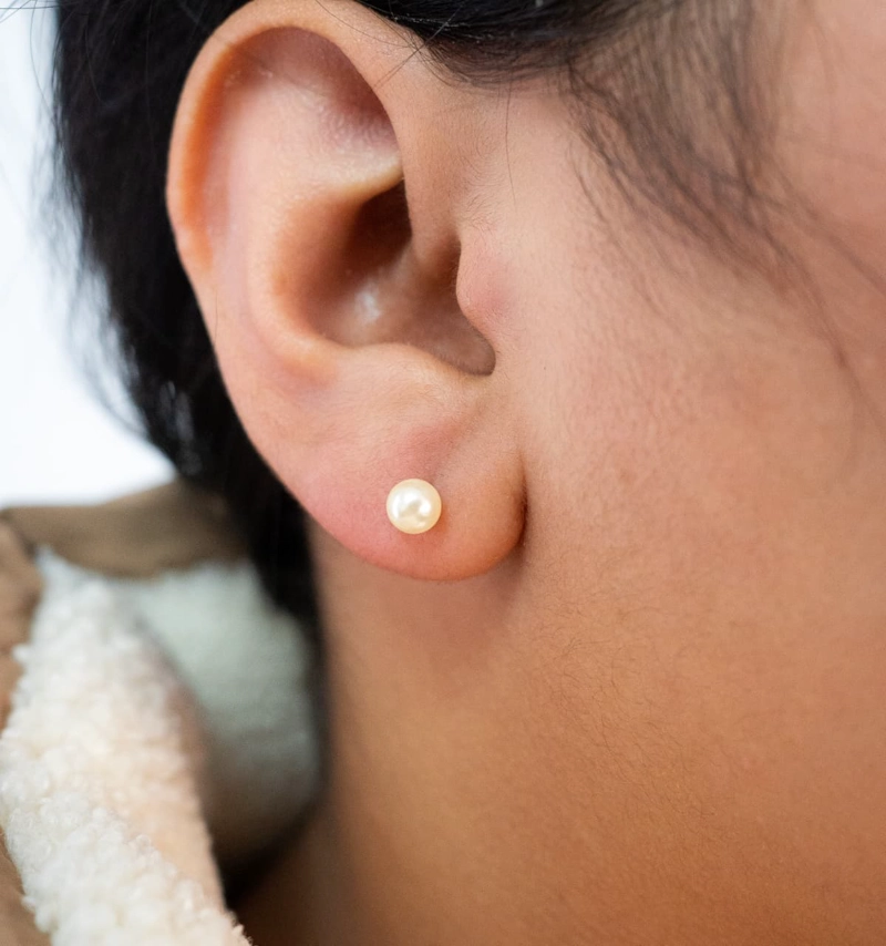 AROS TOPO PERLA DE 5MM ORO LAMINADO 18K - 2