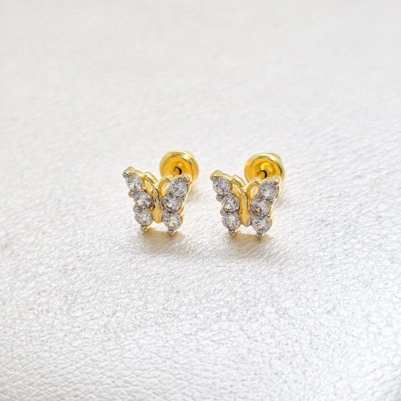 AROS MARIPOSA ORO LAMINADO 18K - 1