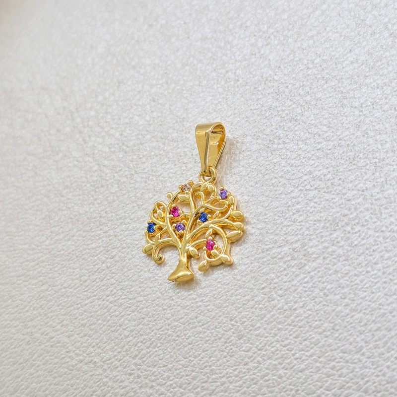 COLGANTE ARBOL DE LA VIDA ORO LAMINADO 18K - 1