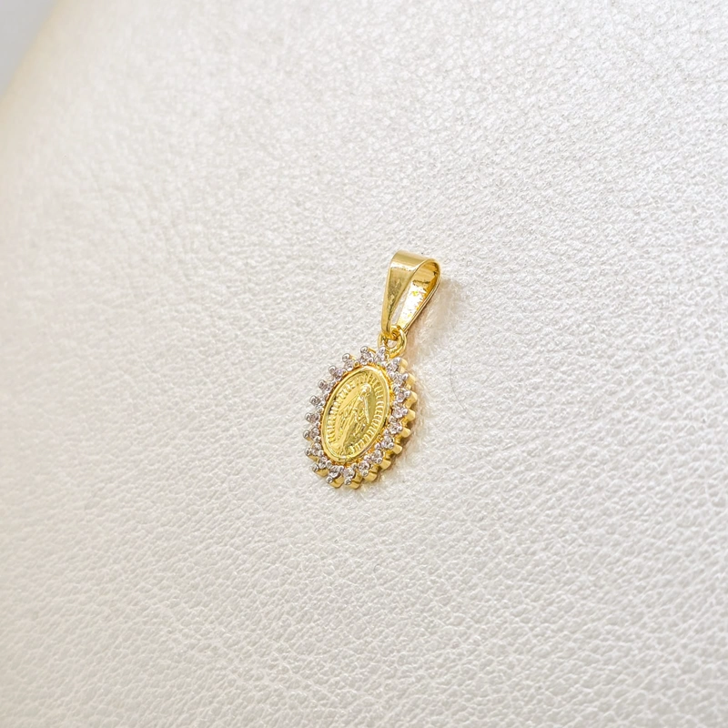 COLGANTE VIRGEN MILAGROSA PEQUEÑA ORO LAMINADO 18K - 1
