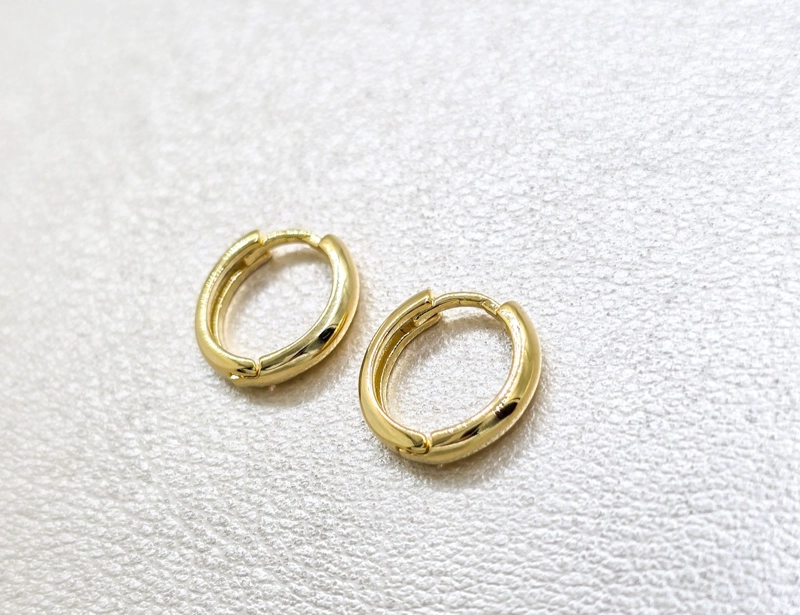 AROS CANDONGA LISA CLICK ORO LAMINADO 18K - 1