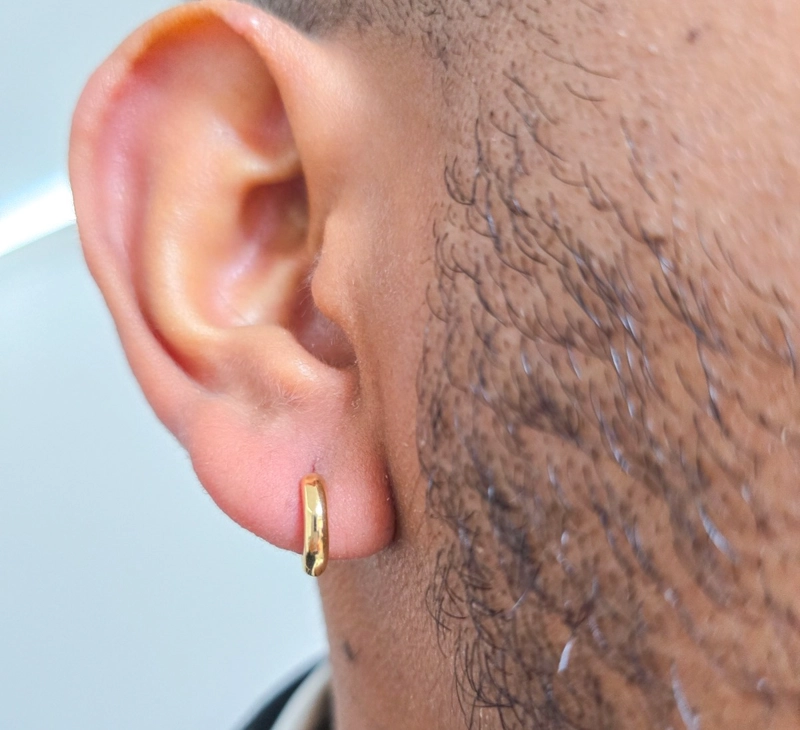 AROS CANDONGA LISA CLICK ORO LAMINADO 18K - 2