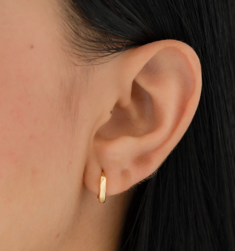 AROS CANDONGA LISA CLICK ORO LAMINADO 18K - 3