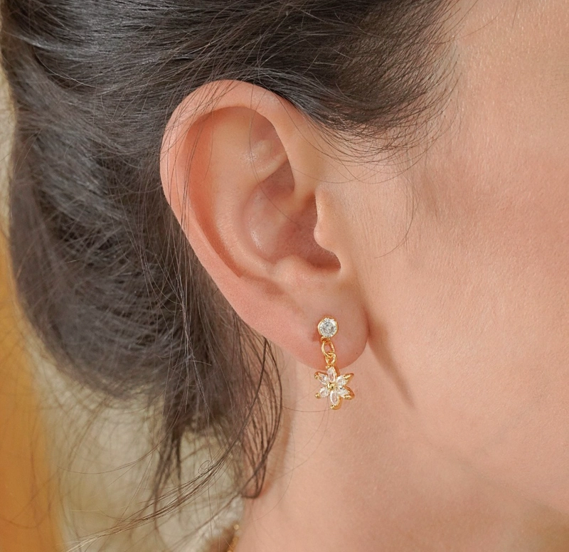 AROS FLOR ORO LAMINADO 18K - 2