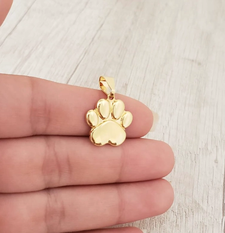 COLGANTE HUELLA PERRO ORO LAMINADO 18K - 3
